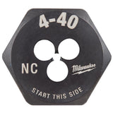 Milwaukee High Carbon Steel SAE Hexagon Die 4-40 NC 1 pc
