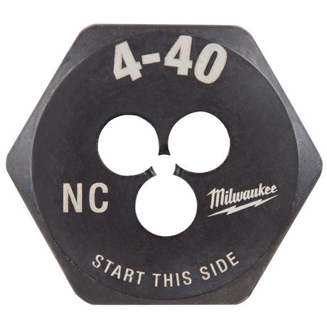 Milwaukee High Carbon Steel SAE Hexagon Die 4-40 NC 1 pc