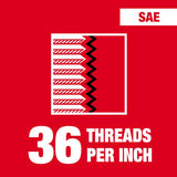 Milwaukee High Carbon Steel SAE Straight Plug Tap 4-36 NS 1 pc