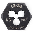 Milwaukee High Carbon Steel SAE Hexagon Die 12-24 NC 1 pc
