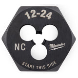 Milwaukee High Carbon Steel SAE Hexagon Die 12-24 NC 1 pc