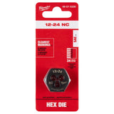 Milwaukee High Carbon Steel SAE Hexagon Die 12-24 NC 1 pc