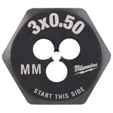 Milwaukee High Carbon Steel Metric Hexagon Die M3-0.5 mm 1 pc