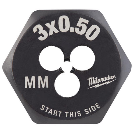 Milwaukee High Carbon Steel Metric Hexagon Die M3-0.5 mm 1 pc