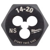 Milwaukee High Carbon Steel SAE Hexagon Die 14-20 NS 1 pc