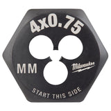 Milwaukee High Carbon Steel Metric Hexagon Die M4-0.75 mm 1 pc