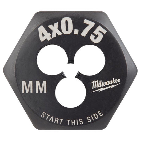 Milwaukee High Carbon Steel Metric Hexagon Die M4-0.75 mm 1 pc