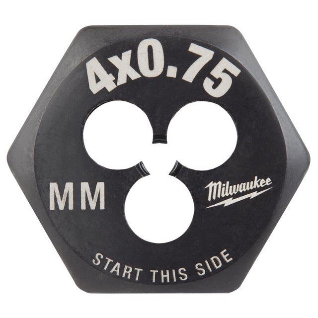 Milwaukee High Carbon Steel Metric Hexagon Die M4-0.75 mm 1 pc