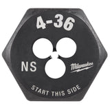 Milwaukee High Carbon Steel SAE Hexagon Die 4-36 NS 1 pc