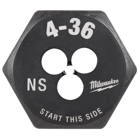 Milwaukee High Carbon Steel SAE Hexagon Die 4-36 NS 1 pc