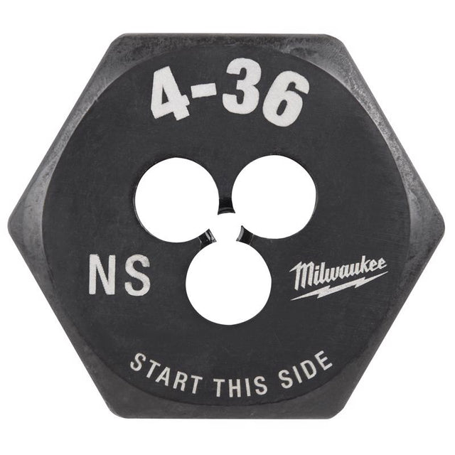 Milwaukee High Carbon Steel SAE Hexagon Die 4-36 NS 1 pc