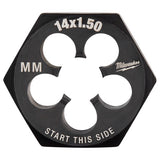 Milwaukee High Carbon Steel Metric Hexagon Die M14-1.5 mm 1 pc