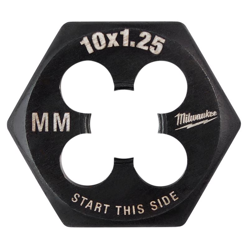 Milwaukee High Carbon Steel Metric Hexagon Die M10-1.25 mm 1 pc