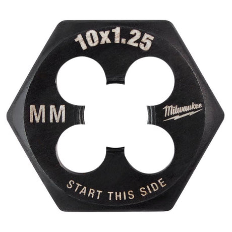 Milwaukee High Carbon Steel Metric Hexagon Die M10-1.25 mm 1 pc