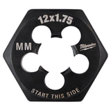 Milwaukee High Carbon Steel Metric Hexagon Die M12-1.75 mm 1 pc