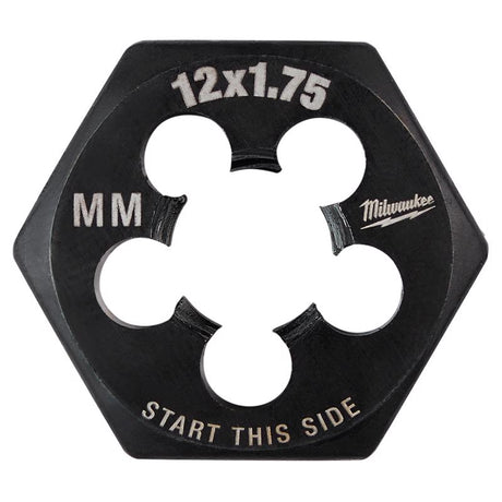 Milwaukee High Carbon Steel Metric Hexagon Die M12-1.75 mm 1 pc