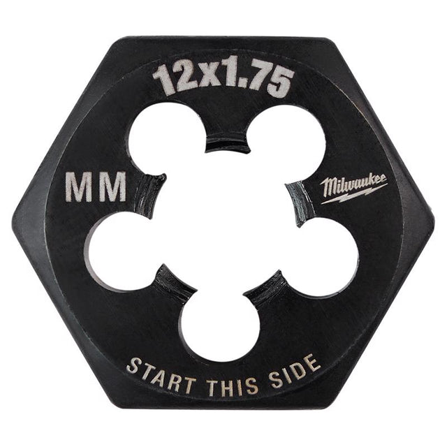 Milwaukee High Carbon Steel Metric Hexagon Die M12-1.75 mm 1 pc