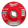Milwaukee 4-1/2 in. D X 7/8 in. X 1/4 in. thick Metal Grinding Wheel 1 pk