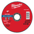 Milwaukee 5 in. D X 7/8 in. X .045 in. thick Metal Cut-Off Wheel 1 pk