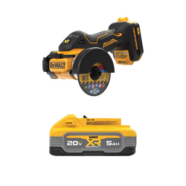 DEWALT 20V MAX* XR  3 in. Cut-Off Tool  with DEWALT 20V MAX* XR POWERSTACK 5Ah Battery