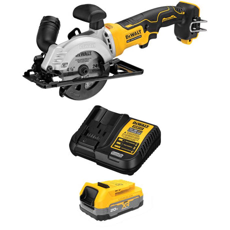 DEWALT ATOMIC 20V MAX*  4-1/2 in. Circular Saw  with 20V MAX* XR POWERSTACK Compact Battery Kit