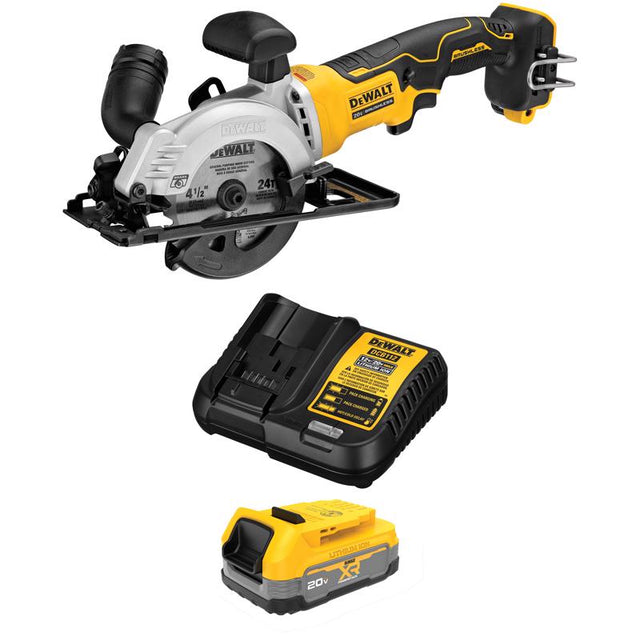 DEWALT ATOMIC 20V MAX*  4-1/2 in. Circular Saw  with 20V MAX* XR POWERSTACK Compact Battery Kit