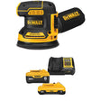 DEWALT 20V MAX* XR 5 in Random Orbital Sander  with 20V MAX* 4 Ah and 6 Ah Battery & Charger Kit
