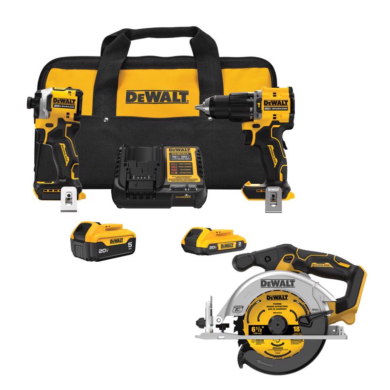 DEWALT 20V MAX 2-Tool Hammer Drill/Impact Combo Kit with DEWALT 20V MAX* XR 6-1/2 in. Circular Saw