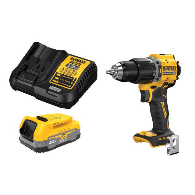 DEWALT ATOMIC 20V MAX Brushless Cordless 1/2 in. Hammer Drill  with20V MAX POWERSTACK Battery Kit