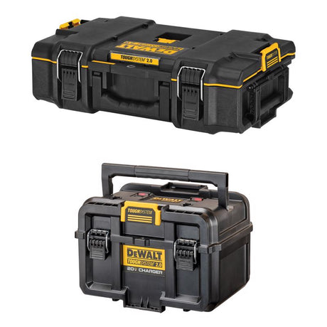 DEWALT TOUGHSYSTEM 2.0 Toolbox with DEWALT TOUGHSYSTEM 2.0 20V MAX* Dual Port Charger