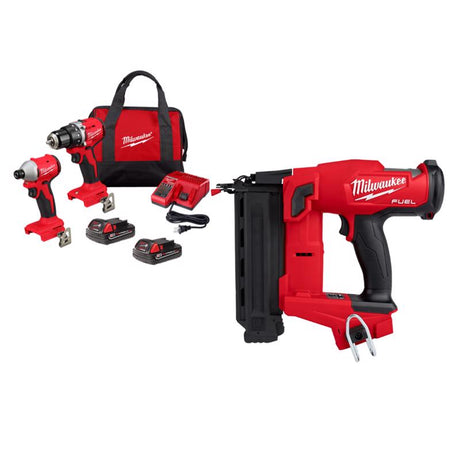 M18 Brushless 2 Tool Combo Kit with M18 FUEL 18GA Brad Nailer