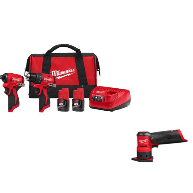 M12 FUEL Subcompact Brushless Drill/Impact and Detail Sander 3 Tool Kit
