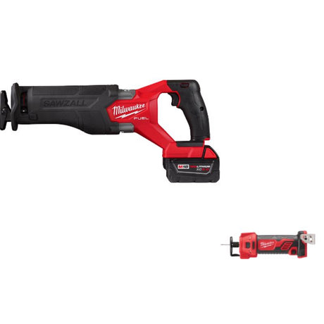 M18 FUEL Brushless Sawzall Recip 5Ah Battery & Charger Kit with Cut Out Bare Tool