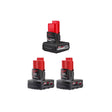 M12 XC 3 Pack of Batteries (2) 4Ah & (1) 5Ah Bundle