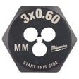 Milwaukee High Carbon Steel Metric Hexagon Die M3-0.6 mm 1 pc