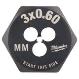 Milwaukee High Carbon Steel Metric Hexagon Die M3-0.6 mm 1 pc