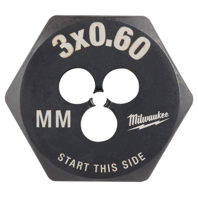 Milwaukee High Carbon Steel Metric Hexagon Die M3-0.6 mm 1 pc