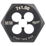 Milwaukee High Carbon Steel Metric Hexagon Die M7-1.0 mm 1 pc