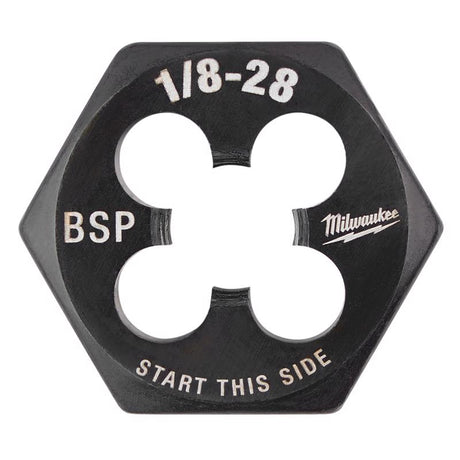 Milwaukee High Carbon Steel SAE Hexagon Die 1/8-28 BSP 1 pc