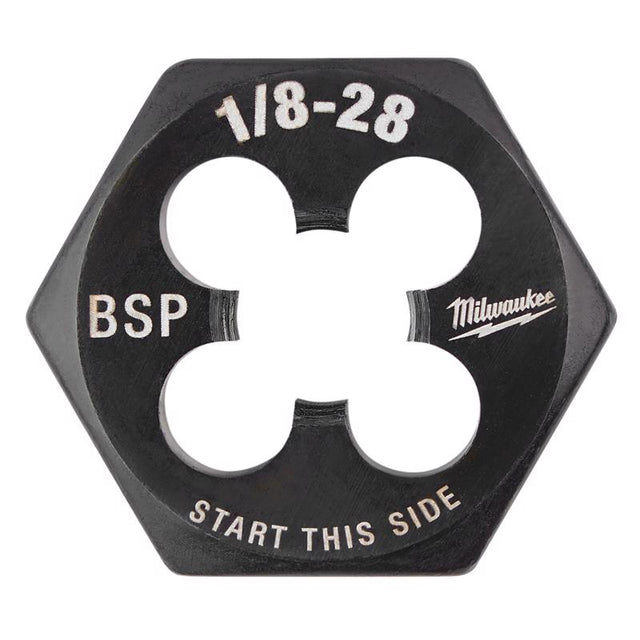 Milwaukee High Carbon Steel SAE Hexagon Die 1/8-28 BSP 1 pc