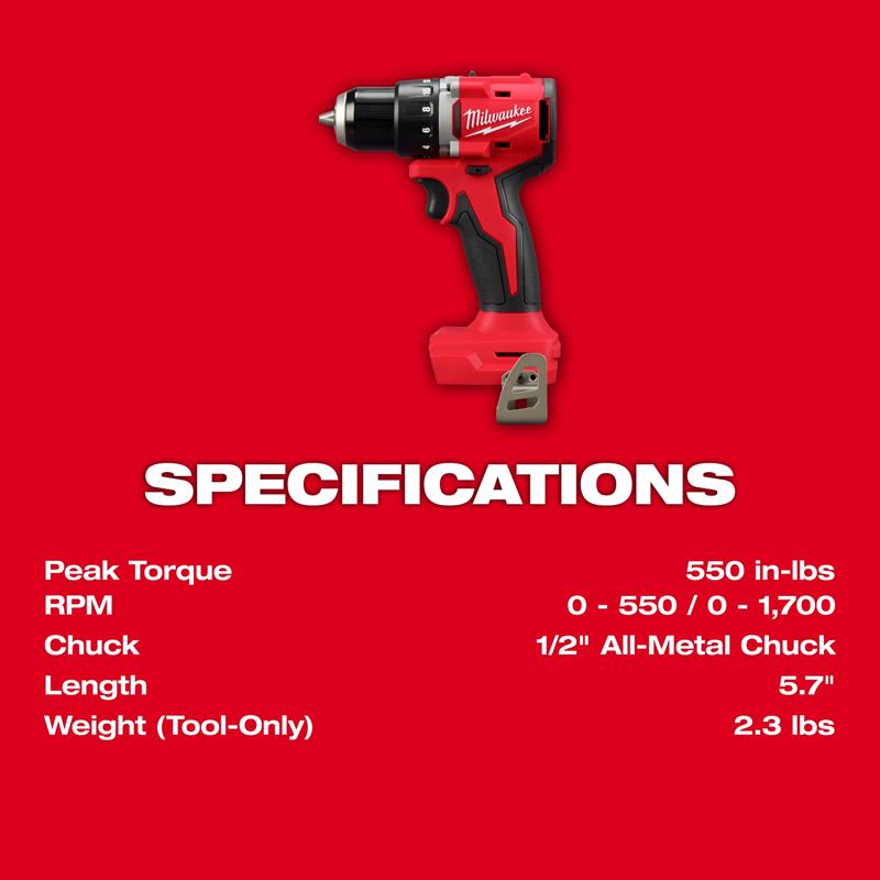 Milwaukee M18 1/2 in. Brushless Cordless Drill Tool Only