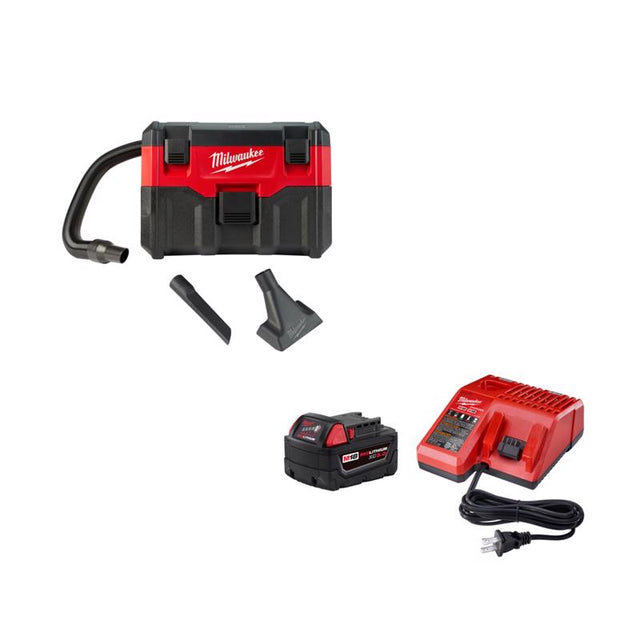 M18 Wet Dry Vac w 5Ah Battery & Charger Kit