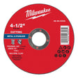 Milwaukee 4-1/2 in. D X 7/8 in. X .045 in. thick Metal Cut-Off Disc 1 pc