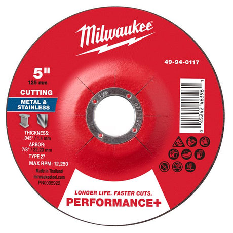 Milwaukee 5 in. D X 7/8 in. X .045 in. thick Metal Cut-Off Disc 1 pc