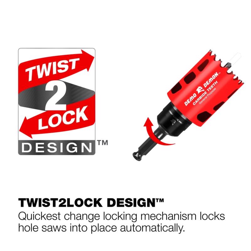 Diablo Snap-Lock Demon Hole Saw Mandrel 9/16 in. 6-3/8 in. 7/16 in. Hex 1 pc