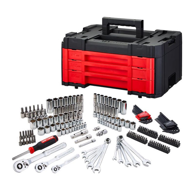 Craftsman Versastack 1/4 & 3/8 & 1/2 in. drive Metric/SAE Mechanic's Tool Set 242 pc