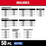 Craftsman Versastack 1/4 & 3/8 & 1/2 in. drive Metric/SAE Mechanic's Tool Set 242 pc