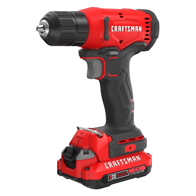CRAFTSMAN V20 3/8 in. Brushed Cordless Drill/Driver Kit (Battery & Charger)