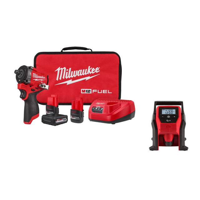 M12 FUEL Stubby 1/2 Impact Wrench w Inflator