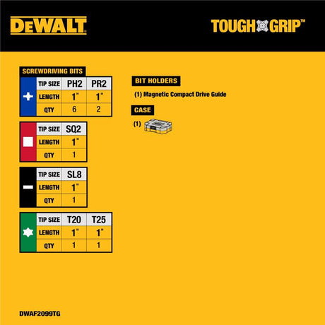 DEWALT ToughGrip Drive Guide Set Steel 13 pc